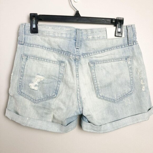 Rails Light Wash Distressed Denim Shorts Womens 25 High Rise Rolled Hem - Picture 8 of 12